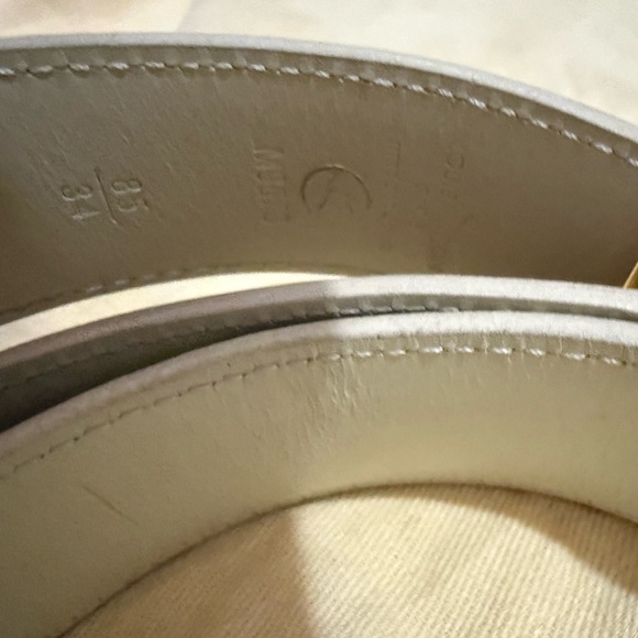 Authentic Louis Vuitton Damier Azur belt size 85 cm with gold logo buckle - Picture 3 of 3